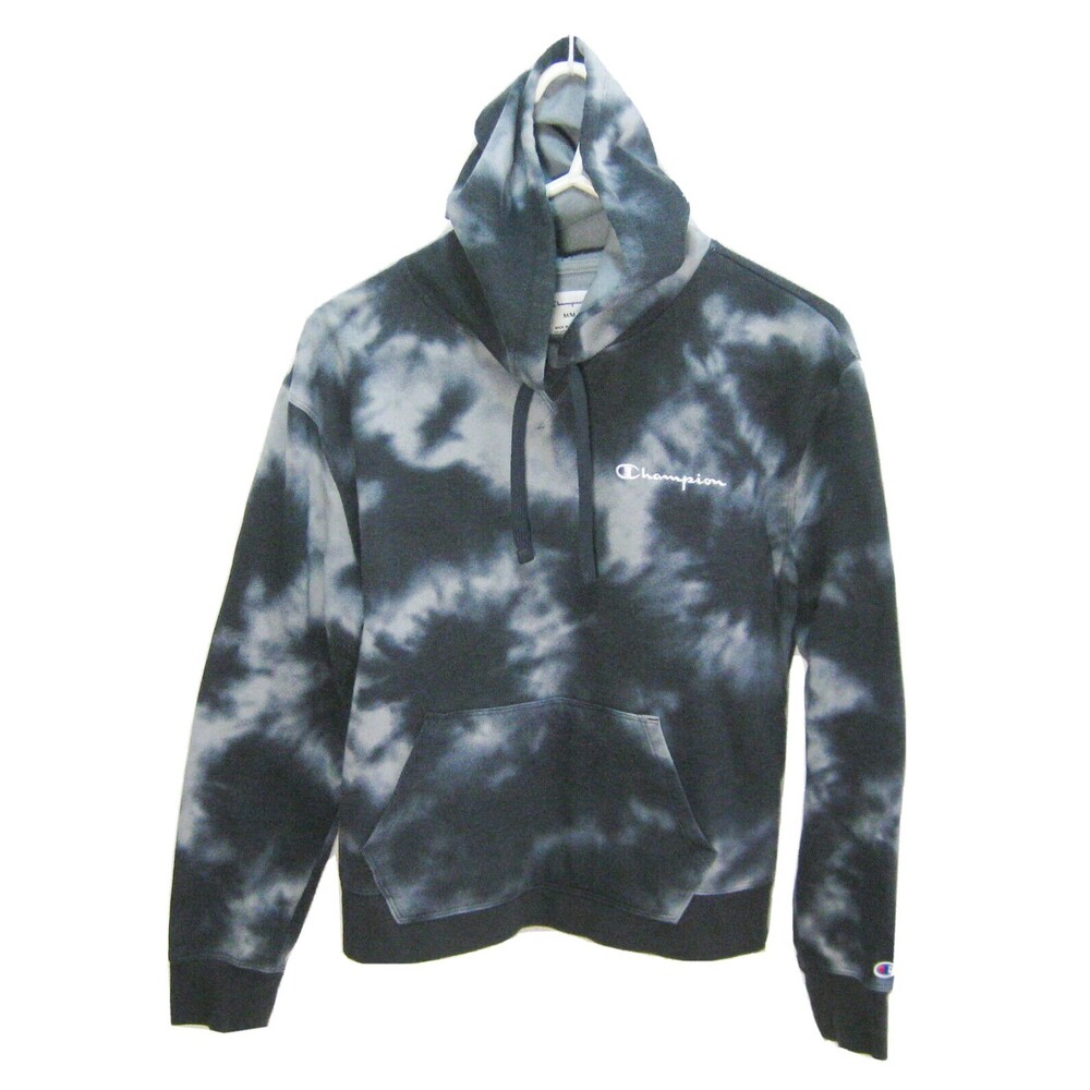 CHAMPION Women's Size Medium Blue Tie-Dye Hoodie Hooded Sweatshirt Athletic Top